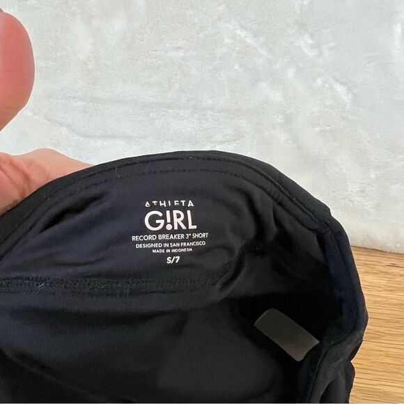 Athleta girl black shorts size small 7 athletic gym workout cheer practice - Picture 4 of 5